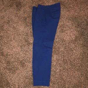 Bright blue ankle length dress pants